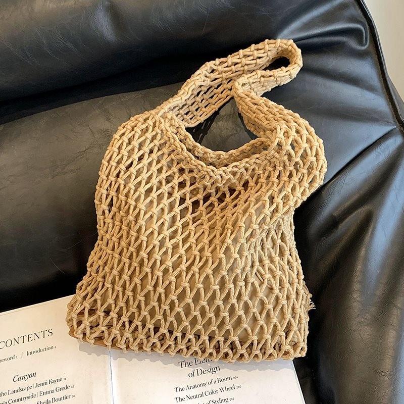 

Unique Hollow Design Large Woven Bag For Women With Soft Texture And Spacious Interior For Daily Use хакі