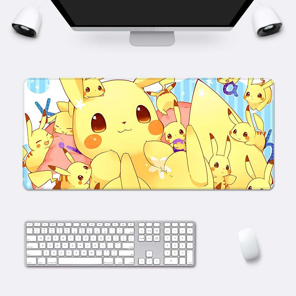 Mousepad HD Printing for Cute Cartoon Pikachus Computer Gamers Locking Edge Nonslip Mouse Pad XXLxcm Keyboard PC Desk Pad