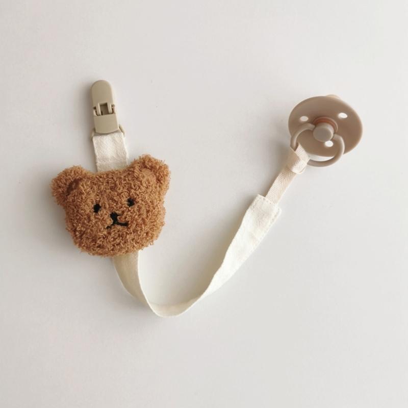 Pacifier Chain Plush Pendant Pacifier Clip Holder Soft Plush Bear Crib Hanging Decorations Infant Pacifier Accessories