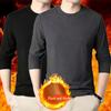Men's Round Neck Long-Sleeve Velvet T-Shirt for Autumn & Winter Warmth