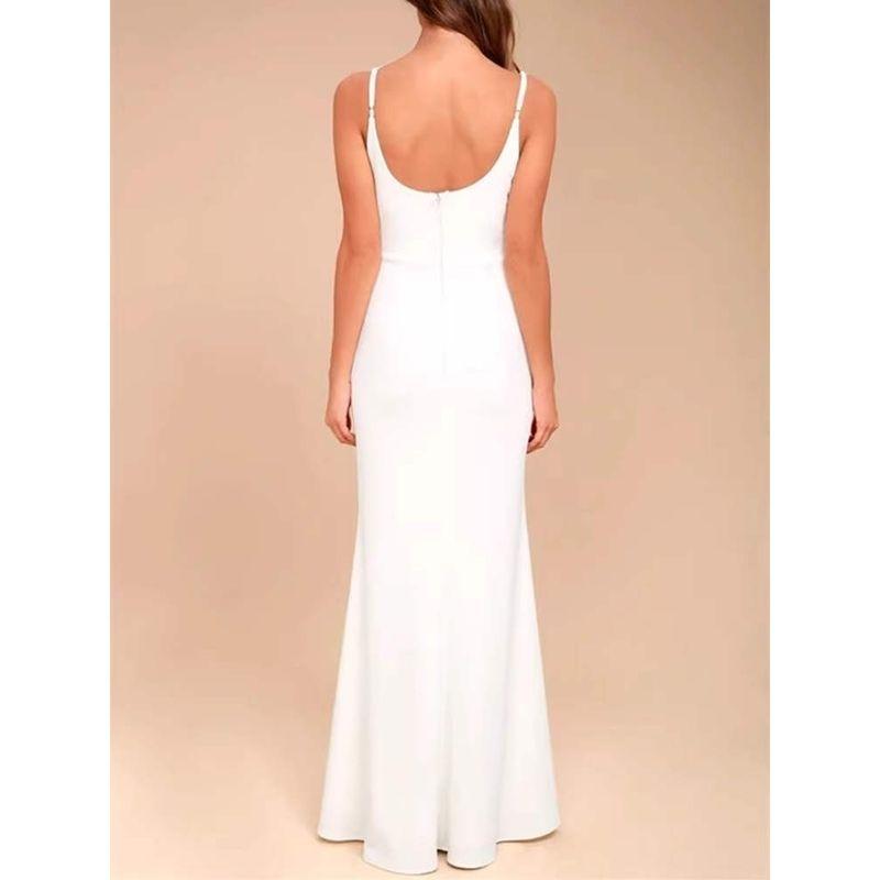 Foreign Trade Order Fashion Personality Beautiful French style Brilliant Slim fit Slimming Sling V-neck Elegant Banquet Party dress