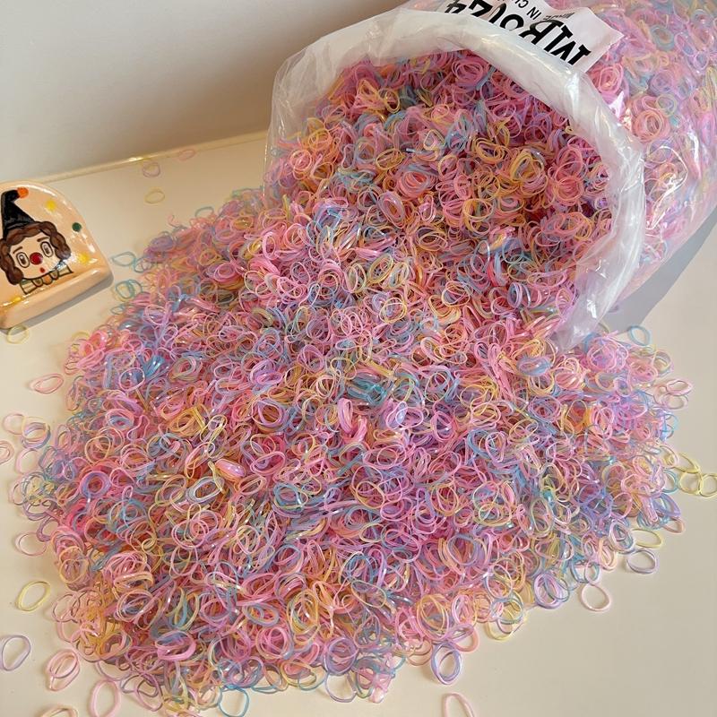 

500 шт/пакет Дівчачі різнокольорові одноразові гумки для волосся, гумки для волосся, пов язка на голову, дитячі гумки для хвостика, дитячі аксесуари для волосся