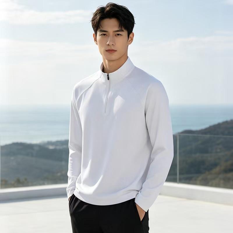 Sweater Autumn and Winter Simple Style Daily Bottom Shirt Casual Versatile Half Zipper Sports Casual Long Sleeve