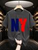 2026 New Pure Cotton Tshirt Statue Of Liberty In New York Print Crew Neck Short Sleeve Casual Top