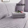 Plush Flannel Non-Slip Leather Sofa Cushion & Winter Cover Set