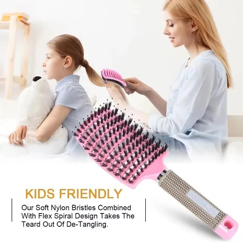 Hair Women 1pcsdetangle Hairbrush Brush Massage Comb Anti Klit Brushy Haarborstel Scalp Curly Combing Brushes Hairdressing Tools