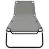 Folding Sun Lounger Grey 188 x 57 x 86.5 cm Polyester