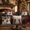 Elk Deer Christmas Pillow Cover Linen Xmas Tree Pillowslip Snowman Pillow Cover  Living Room Sofa