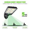 COB/LED Сонячне освітлення Зовнішня сонячна лампа Настінний світильник із сонячним світлом Водонепроникний датчик руху Вуличне освітлення Прикраса саду