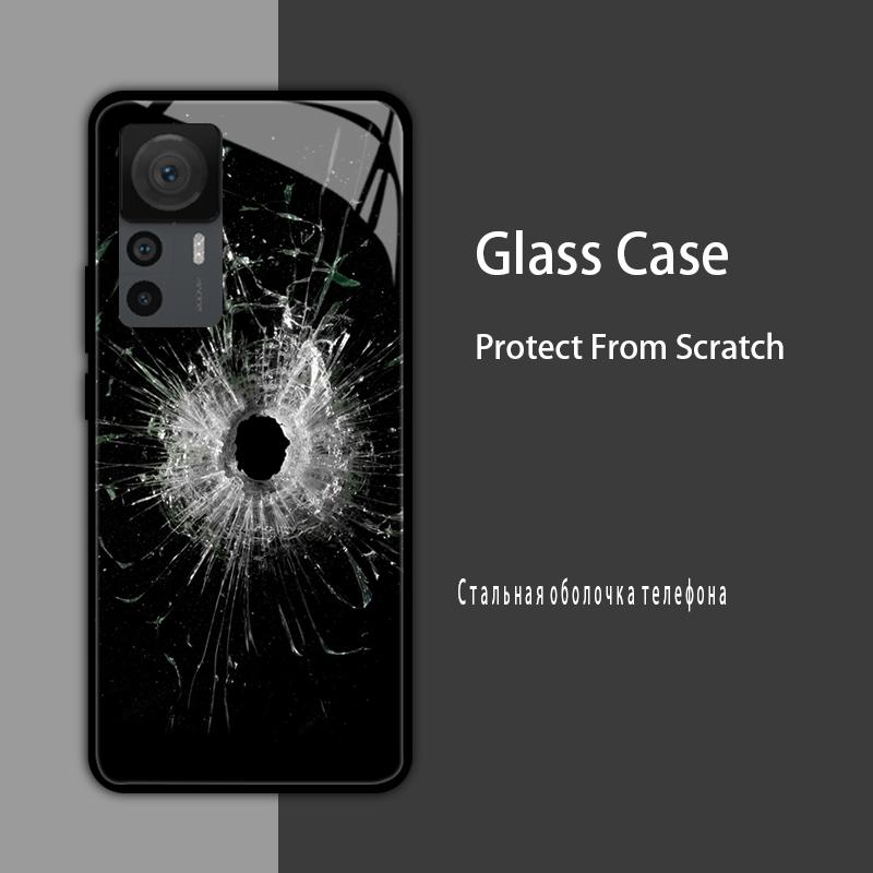 Cover in Vetro Temperato per Xiaomi 12T 12S 12X Custodia Rigida Posteriore per Telefono per Xiaomi 11T 10T 12T Pro 11 12 Lite Gusci Protettivi
