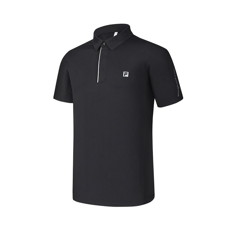 

FILA Golf Series Breathable Sun Protection Durable Short Sleeve Polo Shirt Men tops Deep-Black A11M425148F-BK XL