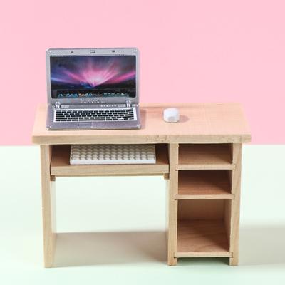 Miniaturní notebook do domečku pro panenky, stříbrný