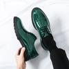 Fashion Classic Green Style Casual Derby Formal Shoes Career Office Leather Shoes Pointy Toe Handmade Business Wedding Dress Shoes Men