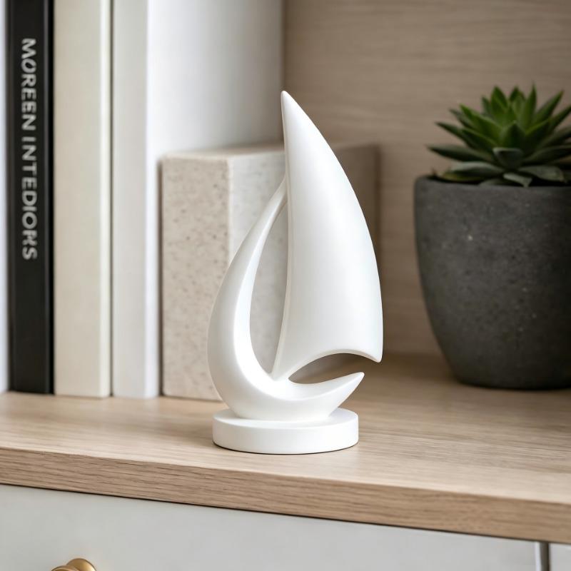 1PC explosive 3D printing modern Nordic wind sailing boat sculpture simple abstract living room entrance desktop light luxury ornament