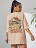 Love Yourself Grow Wantonly Cotton Prints Woman T-Shirt Essential Daily T-Shirt Personality Funny Short Sleeve Oversized Tshirts