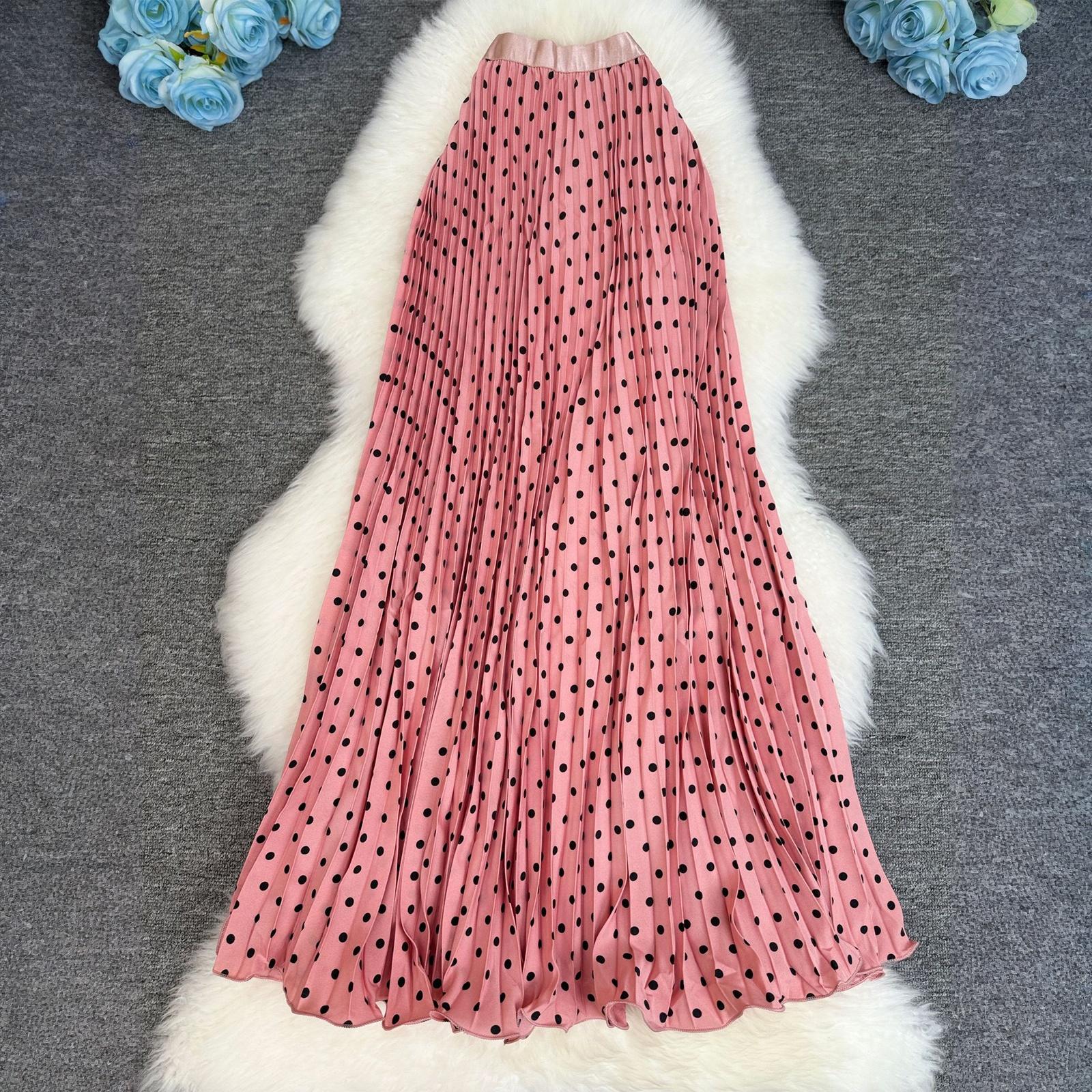 

Женская модная классическая универсальная юбка А-силуэта с принтом, высокая талия, темпераментная, средней длины One Size розовый