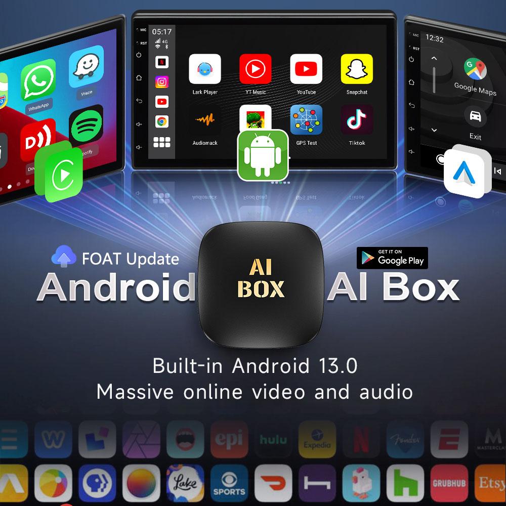 

Android 13 Smart CarPlay Ai Box Проводной к Беспроводной CarPlay Беспроводной Android Auto Для Netflix Для YouTube 5GWiFi Car Ai Box