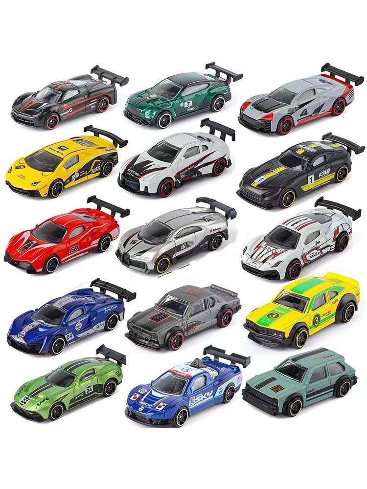 Legierung Automodell Simulation 1:64 Schiebender Sportwagen Rennwagen Kinder-Spielzeugauto Junge Geschenk Weihnachtsspielzeug Geschenk Rennwagen Ornament