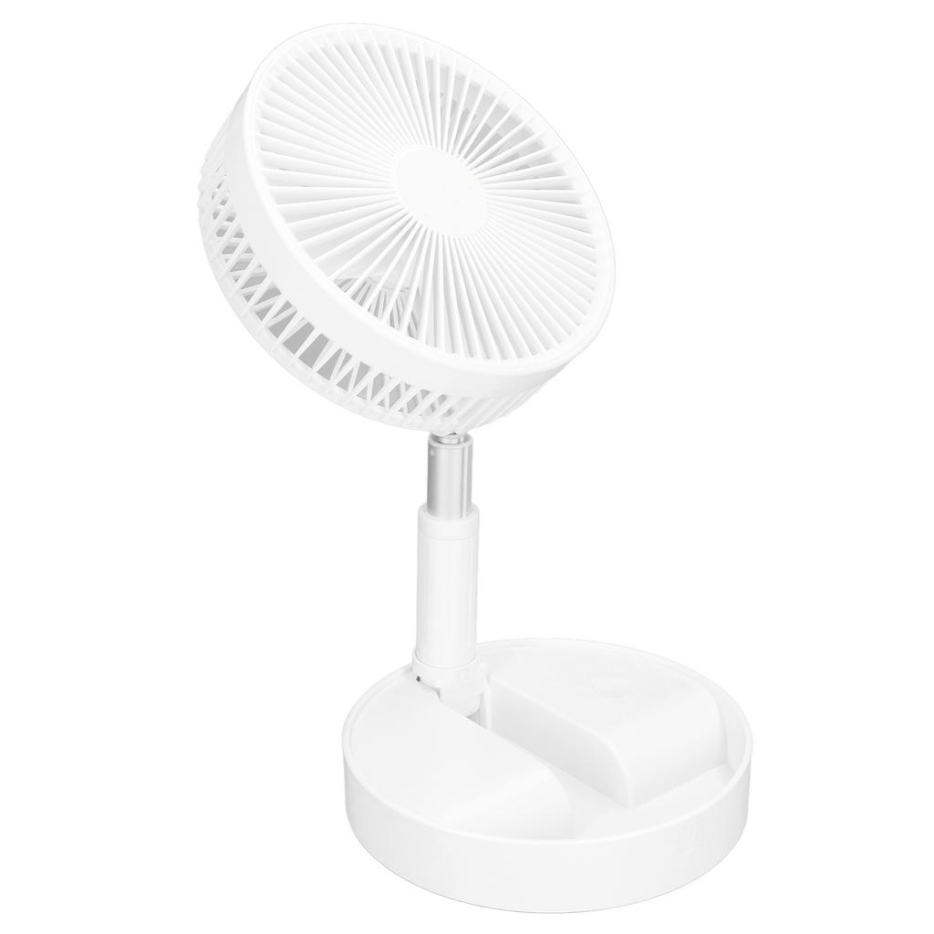 Ventilator de podea USB cu 4 viteze, pliabil, retractabil, reîncărcabil, cu înălțime reglabilă, 45dB silențios, pentru birou, masă