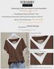 Women's 2024 Summer Cotton V-neck Short-Sleeve Top - Versatile, Loose, Slimming, Plus Size, Chic Korean Style T-shirt