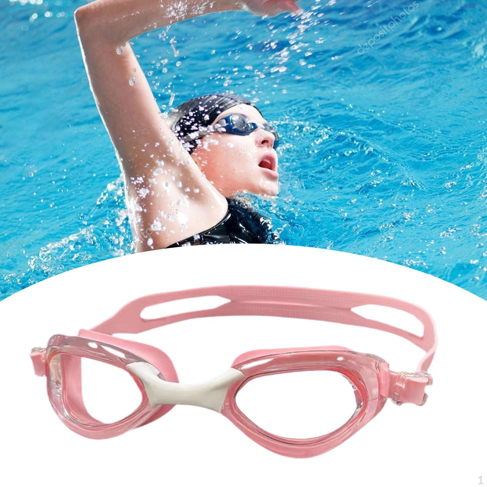 

Adults Swimming Goggles Diving Accessories Wide Vision Waterproof Eyewear Swim Glasses for розовый