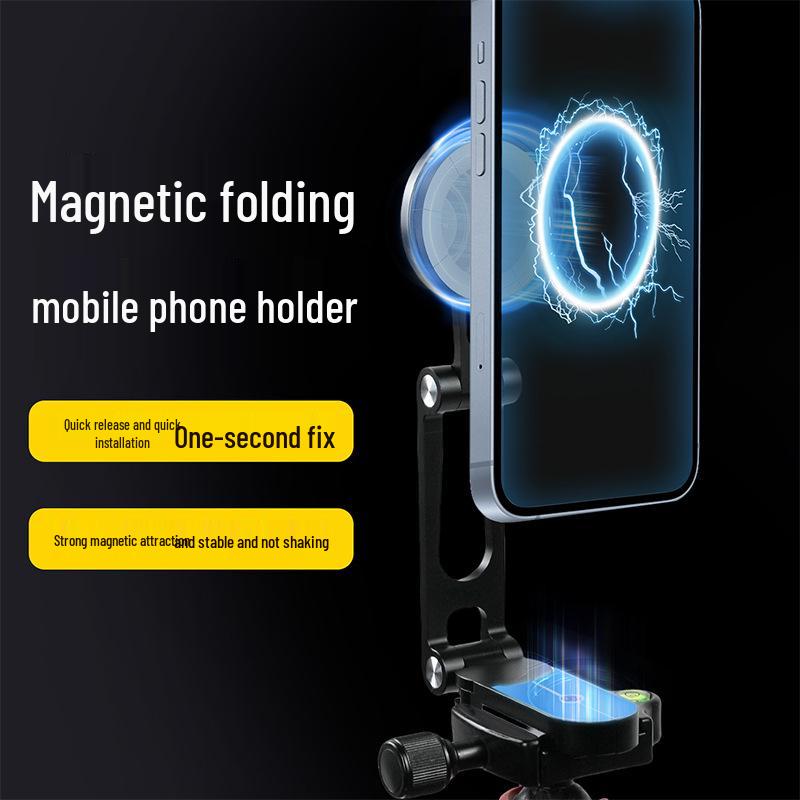 Dual-Sided Magnetic Phone Holder: Aluminum Alloy Multi-Functional Desk & Gym Tripod