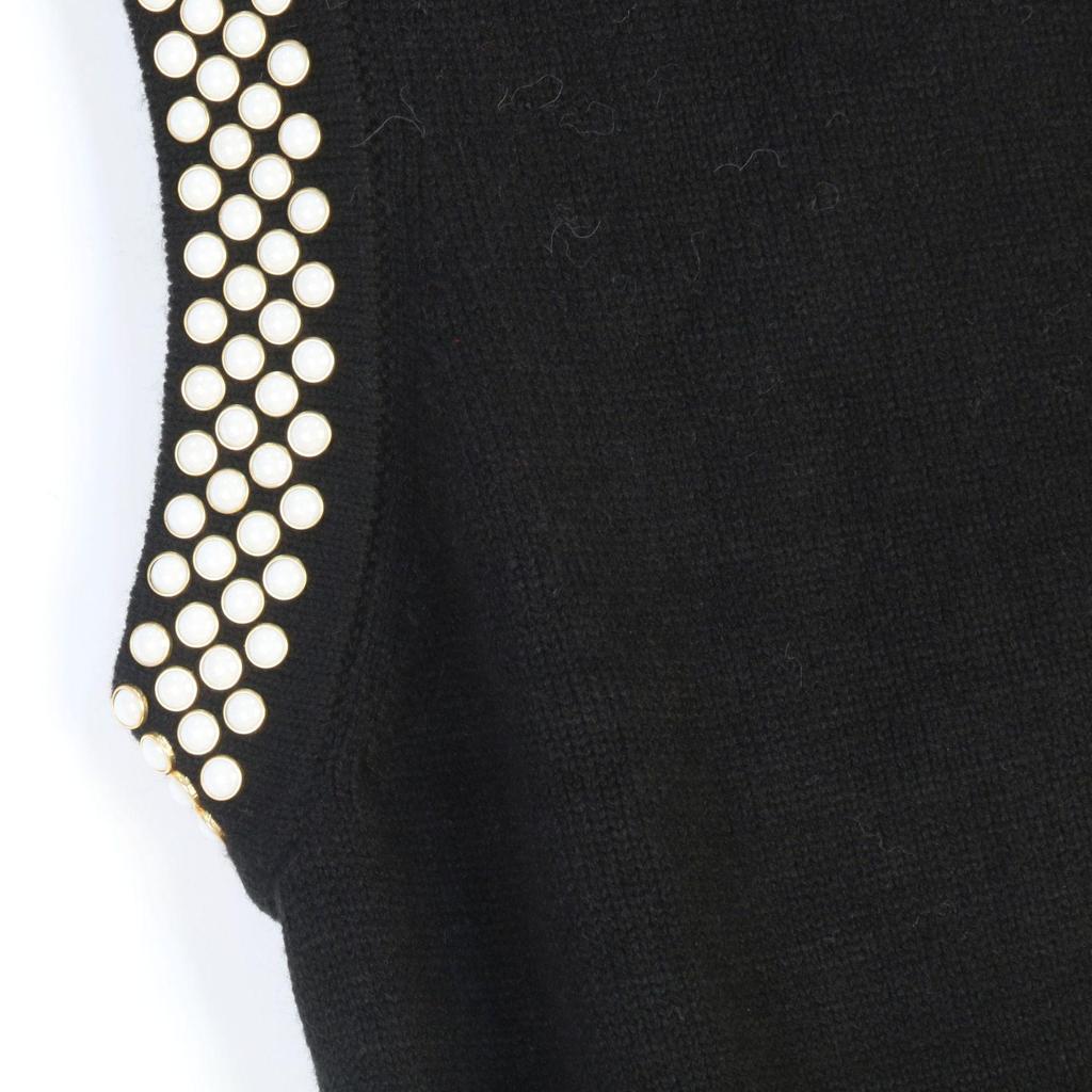 French Beaded Sleeveless Knit Vest – Simple, Versatile, Spring/Summer Women's Round Neck Waistcoat/Cardigan