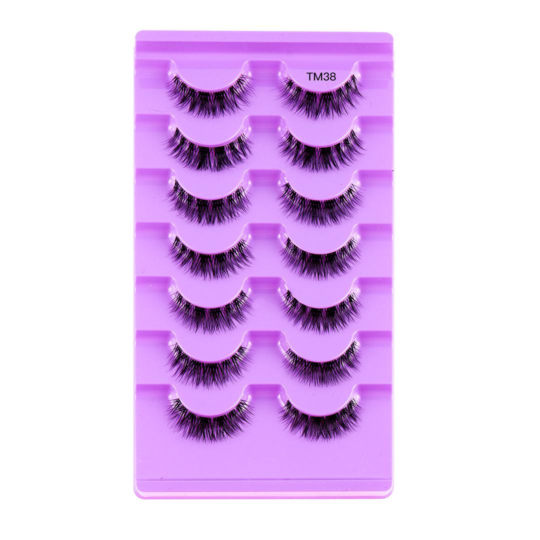 

Прозрачные ножки 7 пар накладных ресниц, имитация химического волокна, повседневные ресницы