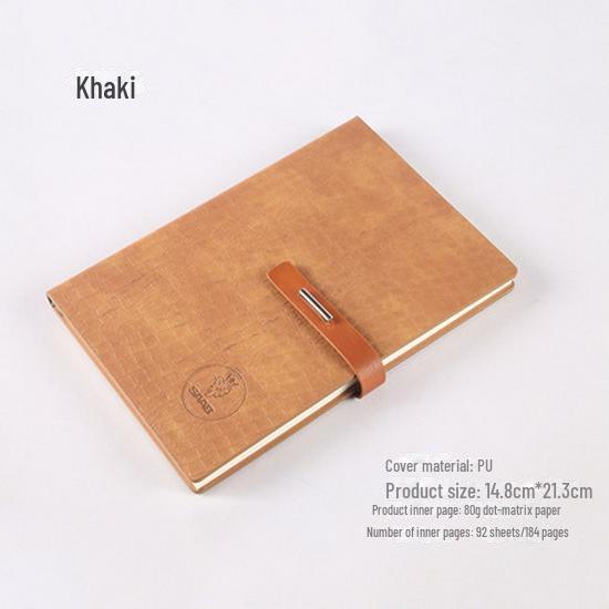 A5 Business Office Hardcover Buckle Notepad - Creative Imitation Leather PU Notebook with Custom Logo