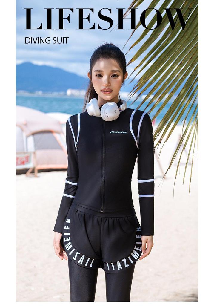 Women's Sun Protection Wetsuit: Long Sleeve & Pants, Slimming, Quick Dry, Jellyfish-Resistant for Snorkeling & Surfing