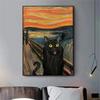 Funny Black Cat Portrait Canvas Paintings Modern Posters and Prints Wall Art Pictures for Living Room Home Decoration Cuadros