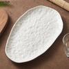 Irregular Stone Pattern Plate Oval Ceramic Sushi Plate Fish Plate Dessert Dim Sum Plates Molecular Cooking Creative Tableware