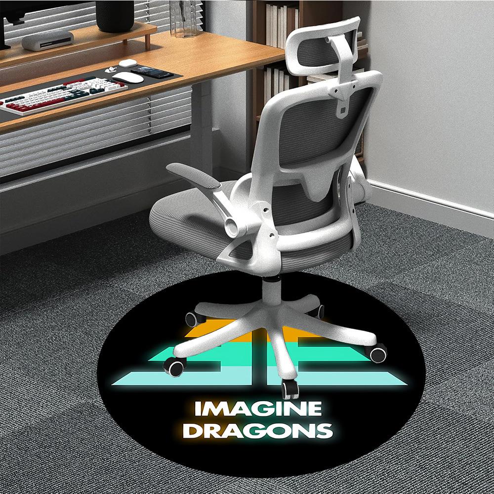 

1PC Imagine Dragons Office Round Rug - Perfect for Office or Study Decor, Non-Slip Backing, Decorative Floor Mat yy250916017 80cm by 80cm
