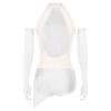 Womens Latin Figure Skating Leotard Sleeveless Back Hollow Out Tassel Skirted Bodysuit Mesh Gloves Dancing Costume