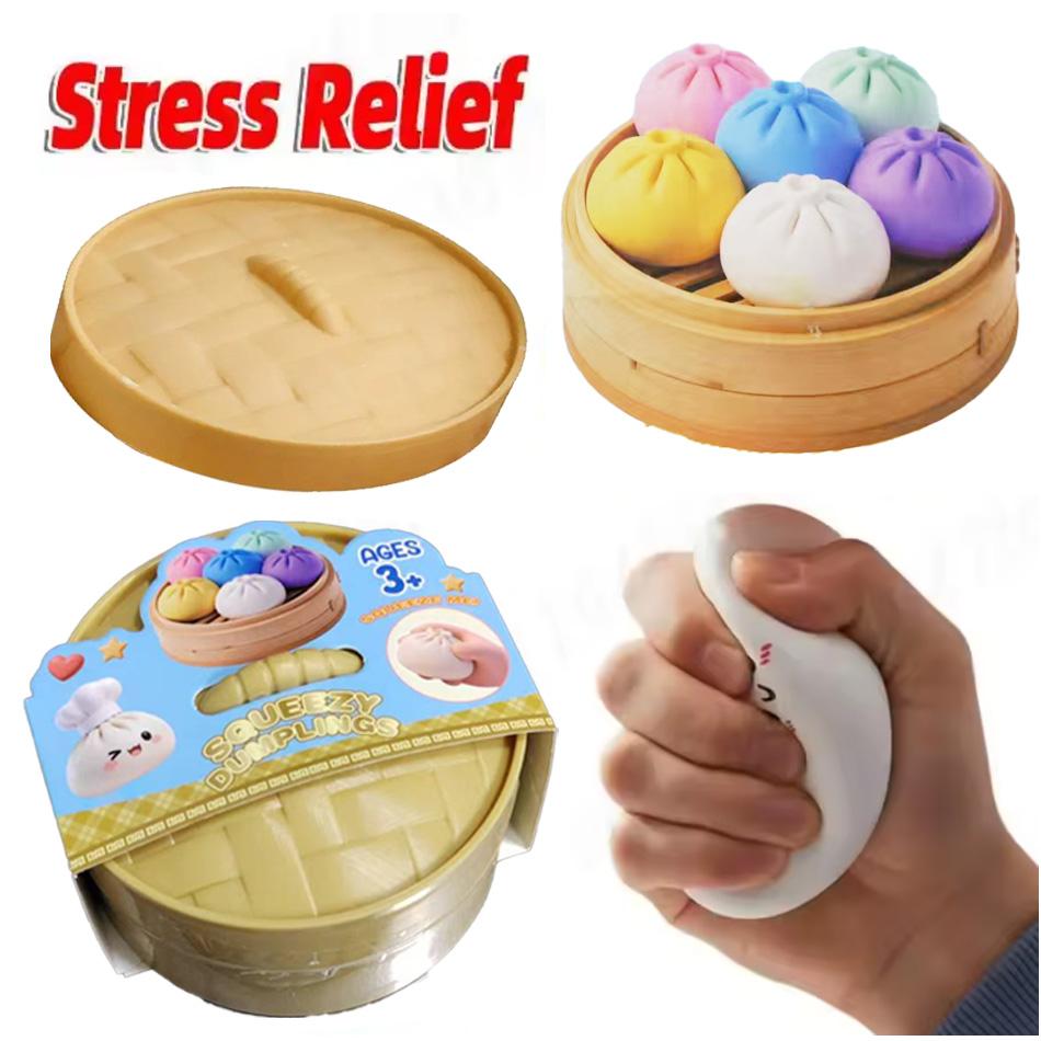 1 Stück Zufällige Farbe Mini Squishy Knödel Squishies Brötchen Sensorische Fidget Spielzeuge Bunte Glitzer-Dampfnudel Druckentlastungsball Klein S