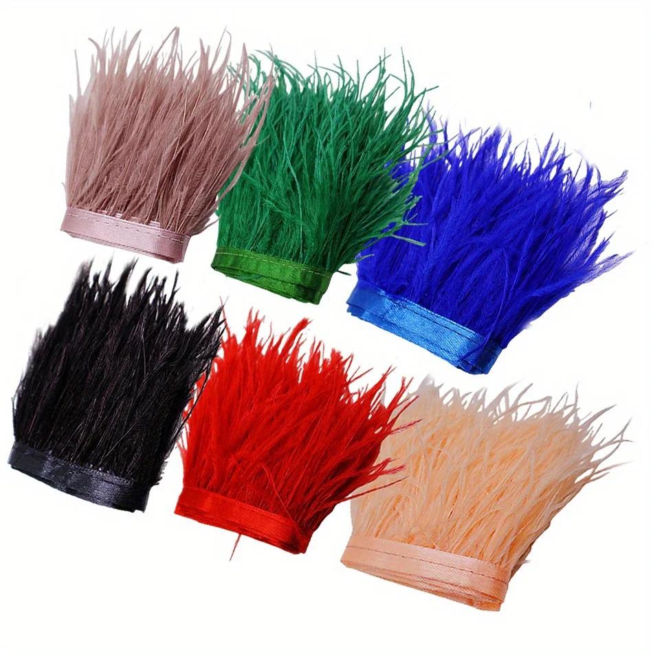 1/10M Natural Plume Black Ostrich Feathers Trim Crafts DIY Feather Ribbon Jewelry Making Wedding Party Christmas Decor 8-10cm