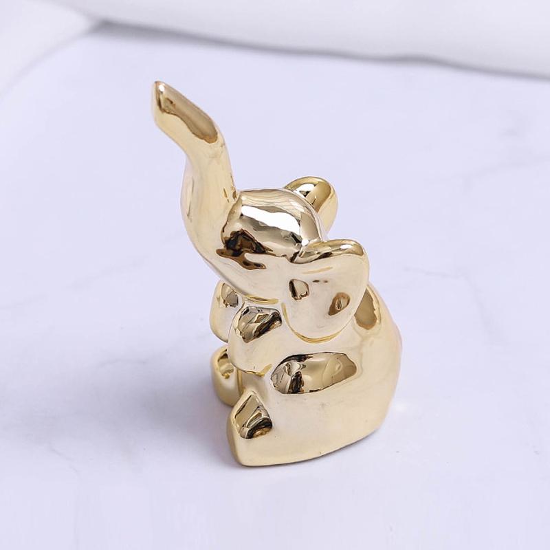 Ceramic Landscape Figurines Cute White Elephant Fox Tabletop Ornaments