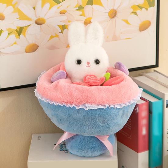 Cartoon Rabbit Plush Toy Lovely Stuffed Bouquet Bunny Doll Plushies Soft Stuffed Animal Romantic Valentine's Day Plush Cartoon Doll Toy Birthday