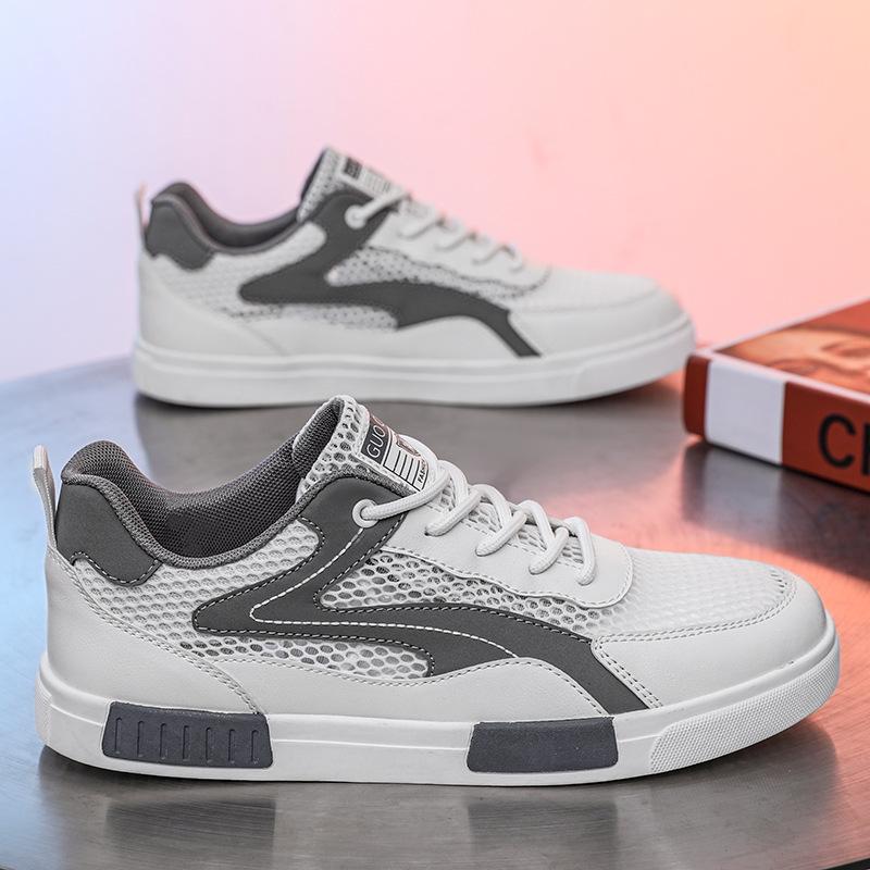 Summer breathable thin mesh hollow mesh sports leisure lightweight large size small white board shoes mesh shoes 39