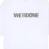 We11done Ss25 Classic Logo Color Crystal Embellished Printed Ribbed Crew Neck Drop Shoulder Short Sleeve T-Shirt Men Tops White WD-TT1-25-747-U-WH