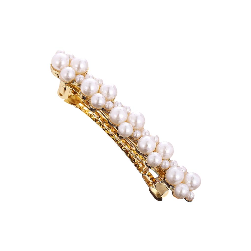 

Exquisite Barrette Hairpins With Pearls Easy Matching Styles For Any Occasion Pearl Spring Hair Clips Pin For Women, E8407White Diamonds