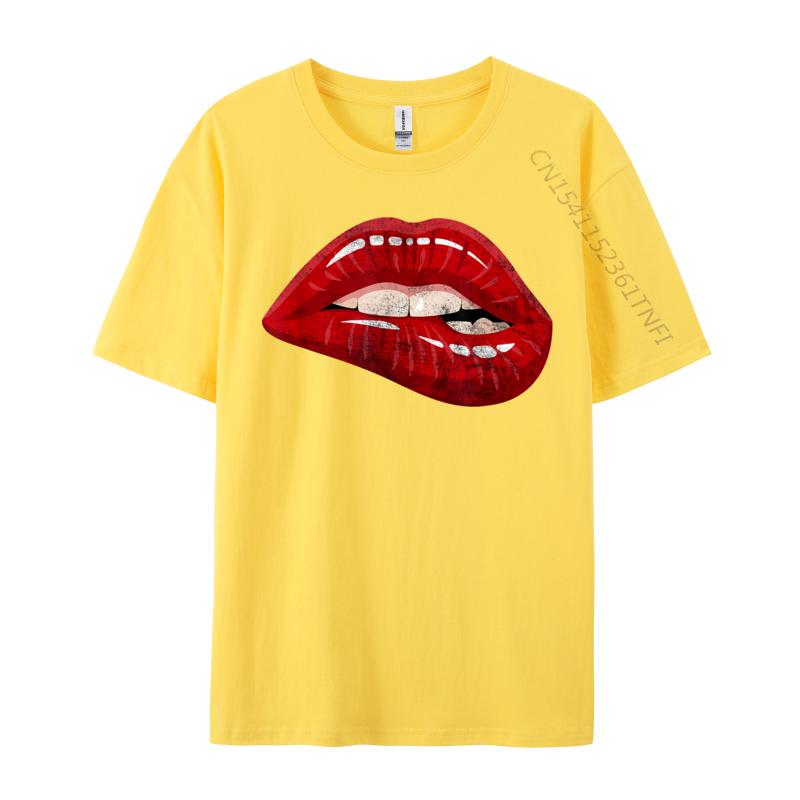 Unisex Is Unisex Is Illustration Red Biting Lips Luxury Designer TShirts Hip Hop Sweatshirts Loose Cotton ONeck Unisexs