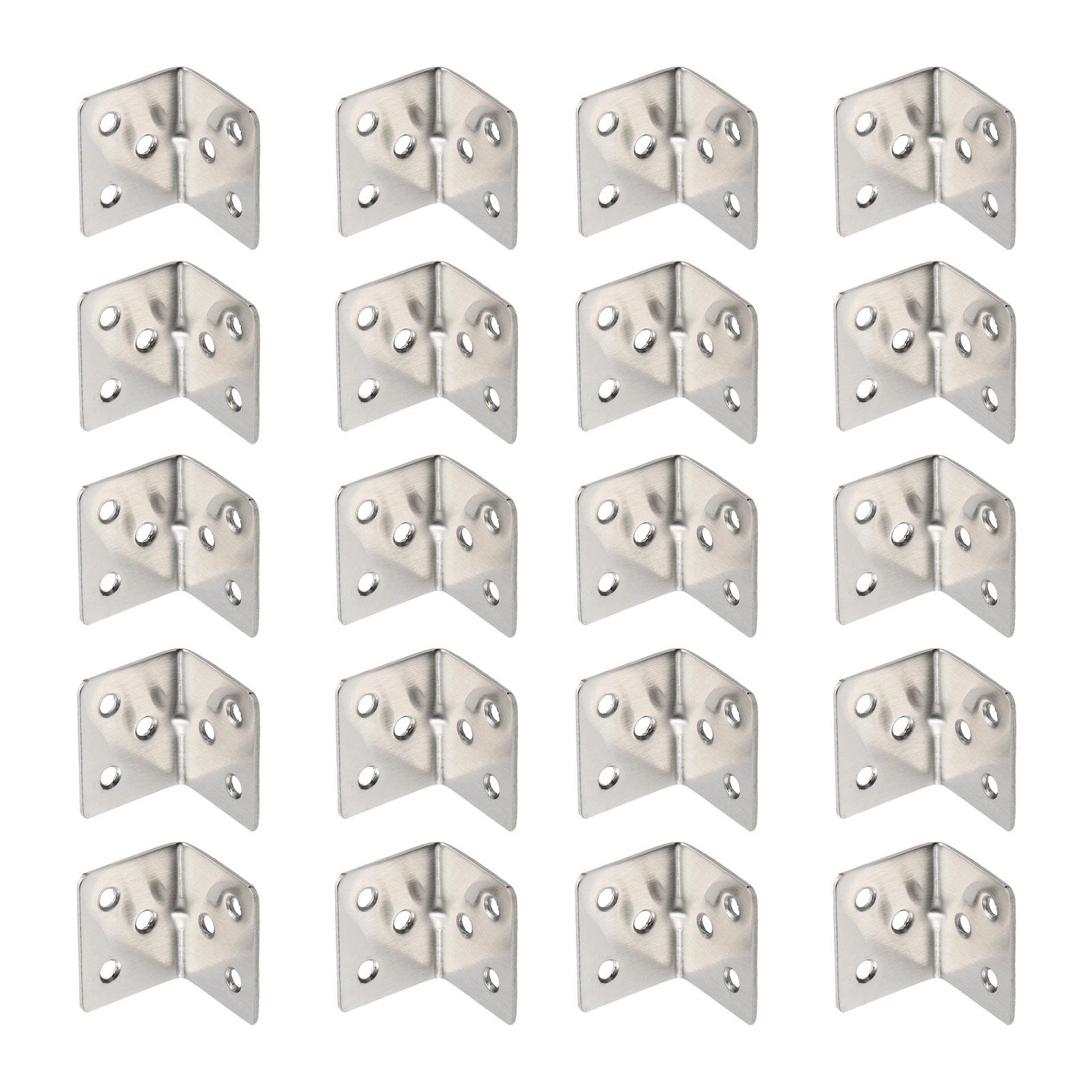 

20 шт./набор Угловые кронштейны L-образной формы из нержавеющей стали Сверхпрочный соединитель для углов Полка с прямым углом Опорный кронштейн для дерева B