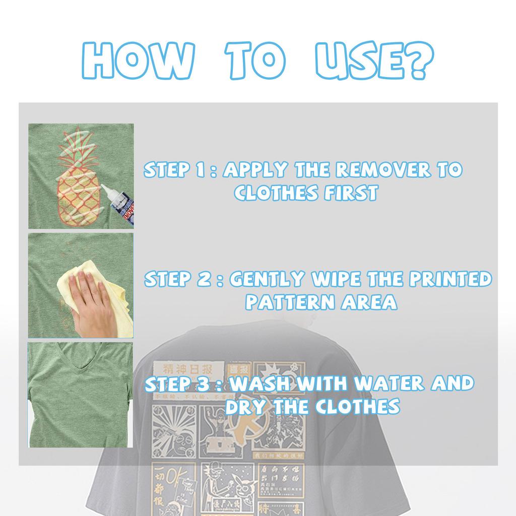 100 ml Kleidungsdruckentferner Wärmeübertragungsvinyl Kleidung Stoffe Drucke Musterreinigung Leistungsstarker Rückstandsentferner