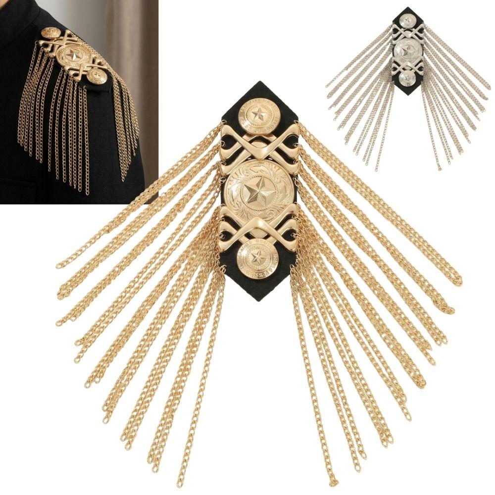 Shoulder Pad Shoulder Epaulette Badges Tassel Chain Epaulet Epaulette Clothing Accessory