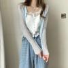 White Lace Knit Camisole Vest for Women Perfect for Outerwear and Innerwear with A Base and Short Strapless Top