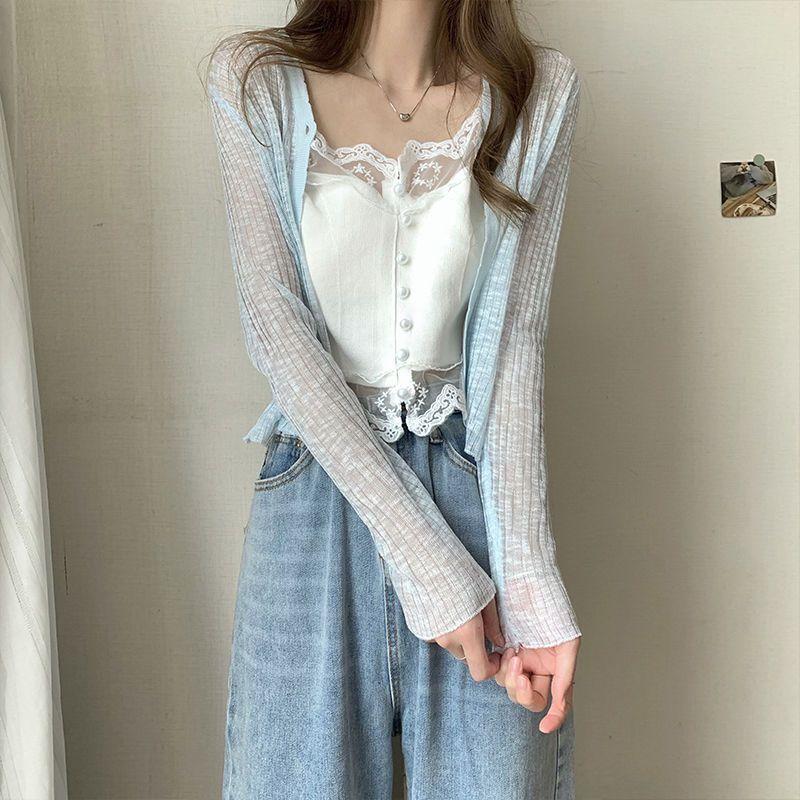 White Lace Knit Camisole Vest for Women Perfect for Outerwear and Innerwear with A Base and Short Strapless Top