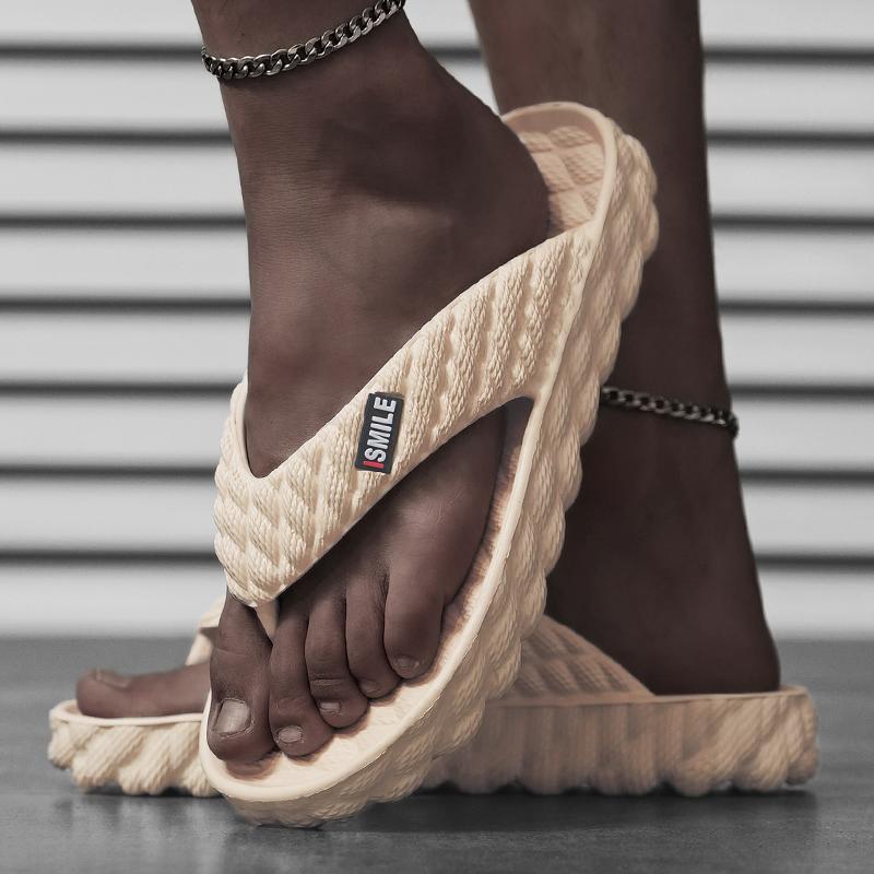 36-45 Velké jednobarevné módní žabky s měkkým dnem pro pánské pantofle, domácí, ležérní