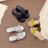 Bow Thick Bottom Heightening Slippers Female 2025 New Summer Wear Fashion Fairy Style Cool Slippers