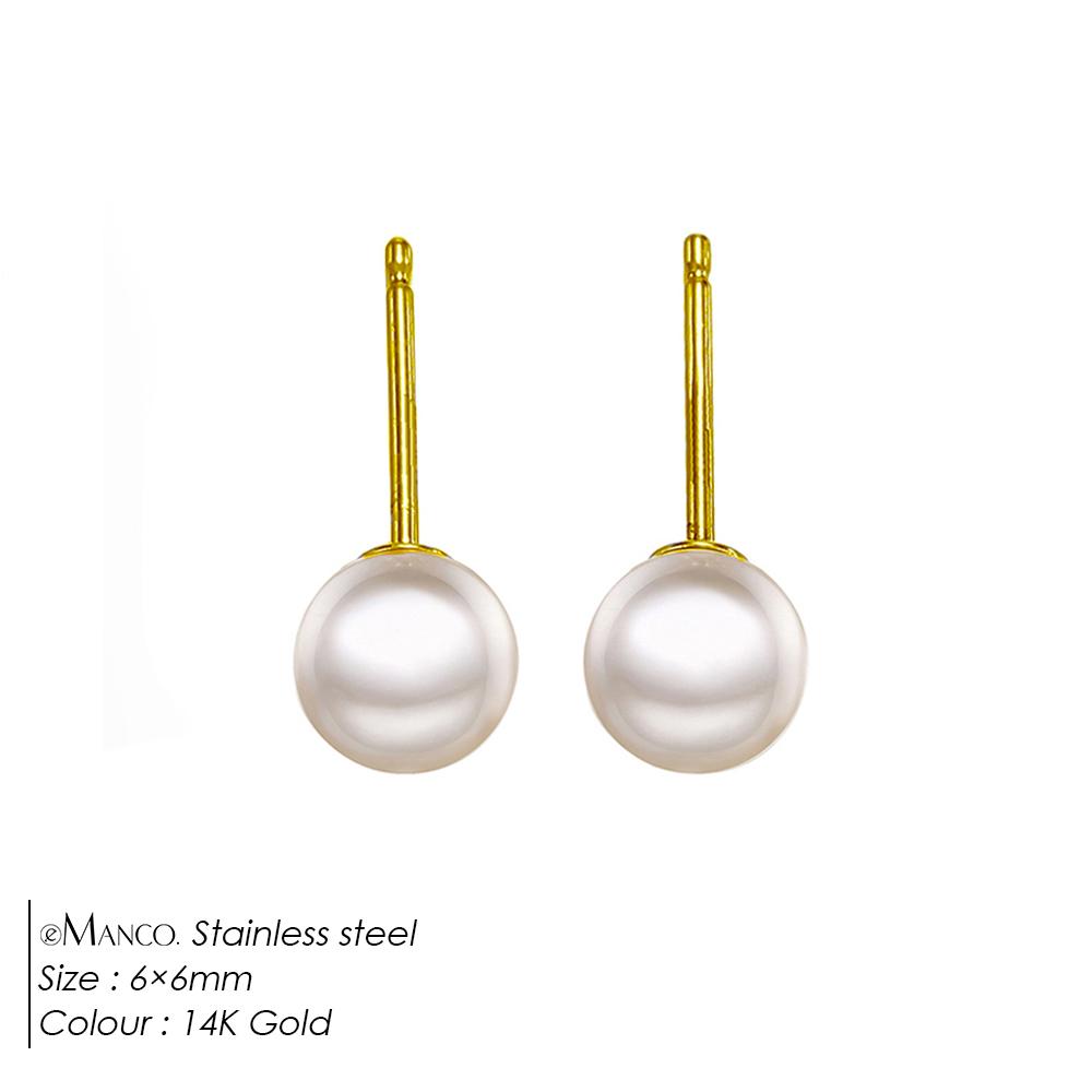 EMANCO Freshwater Pearl Earrings Stainless Steel Women's Jewelry Chain Drop Pierced Earrings Pearl Jewelry Set Gift Wholesale